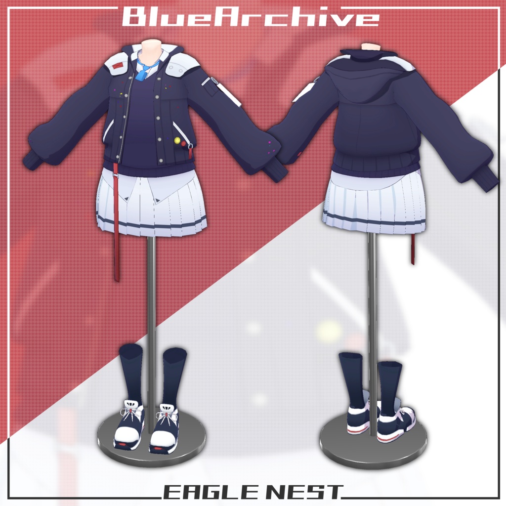 【VRChat 3D衣装モデル】小塗マキ(ブルーアーカイブ)/マヌカ・XWear対応