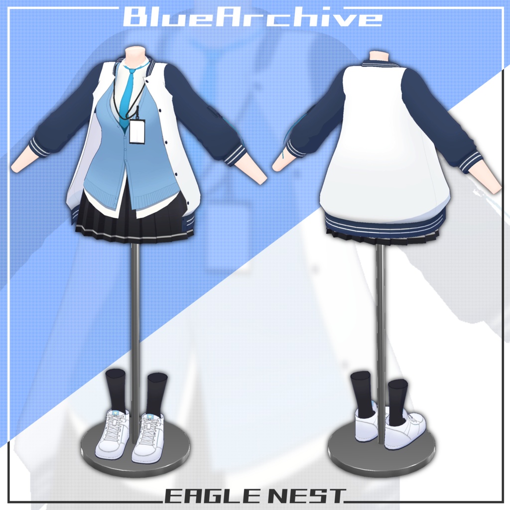 【VRChat 3D衣装モデル】各務チヒロ(ブルーアーカイブ)/マヌカ・Xwear対応