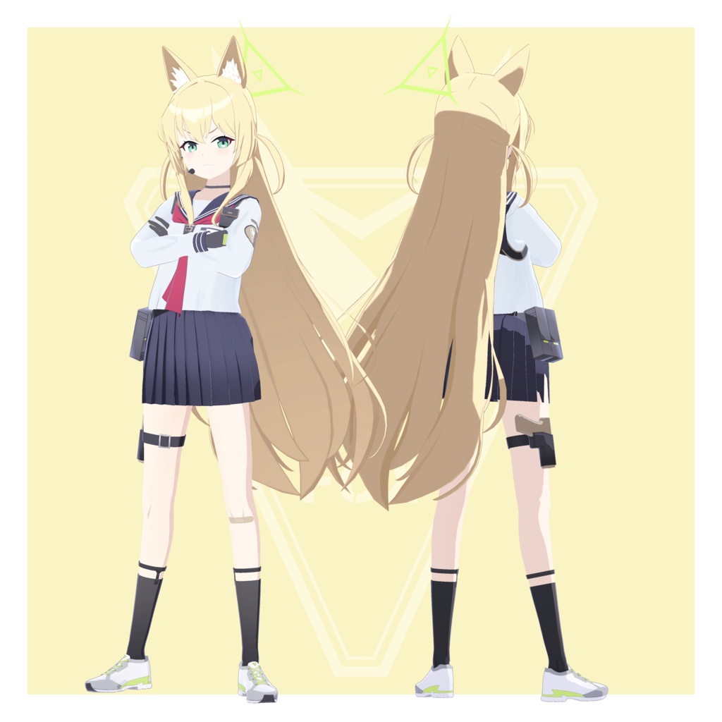 【VRChat 3Dモデル】クルミ(ブルーアーカイブ)