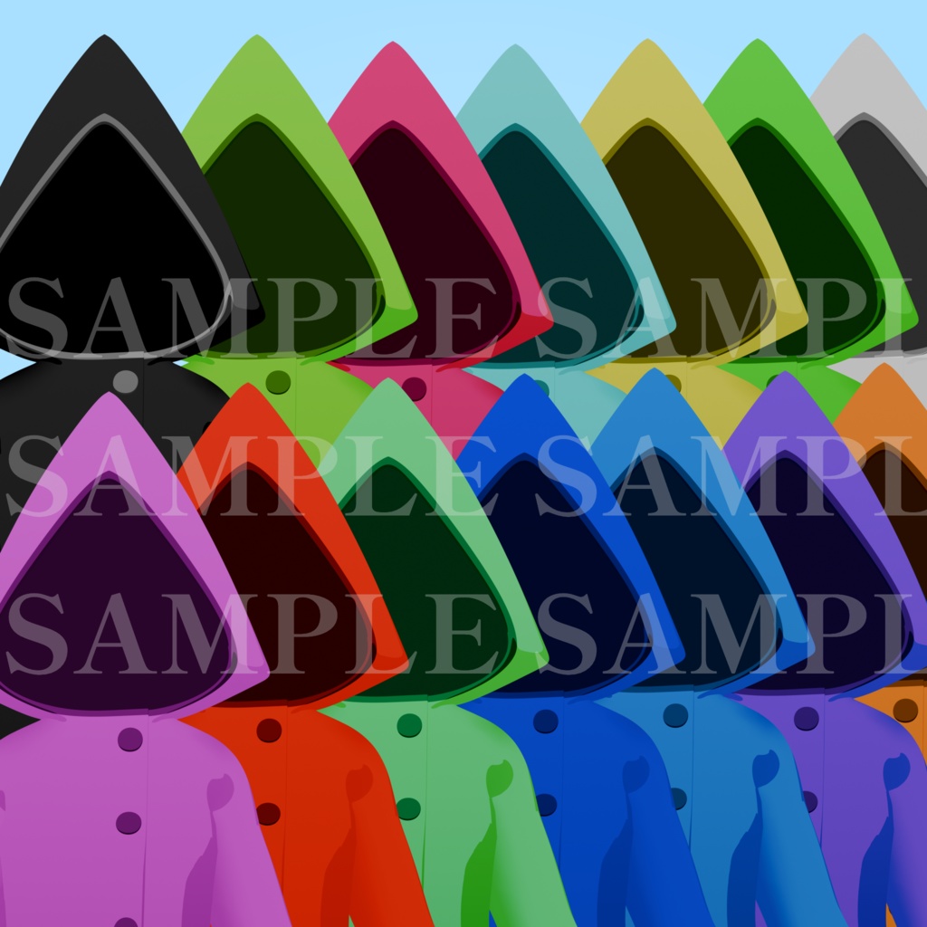 【PNG素材】レインコート 14色セット【商用OK】