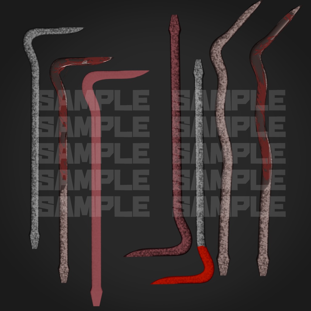 【PNG素材】バールのようなもの 7種 セット【商用OK】