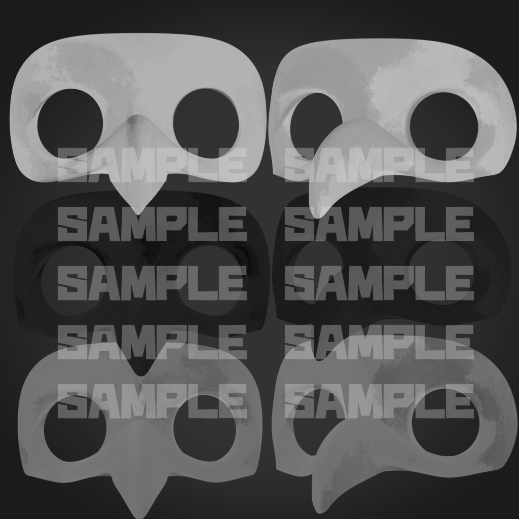 【PNG素材】 ペストマスク 3種(角度差分付き)【商用OK】