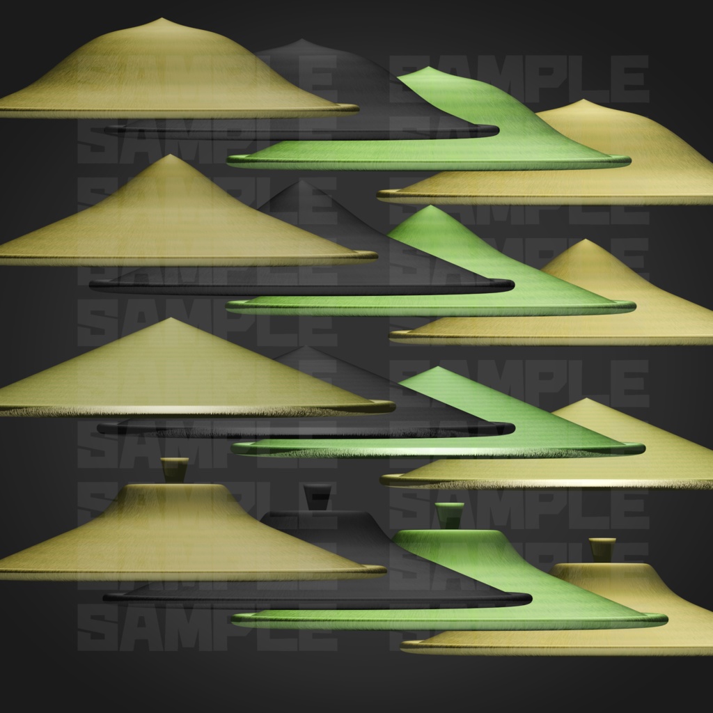 【PNG素材】菅笠 16種 セット【商用OK】