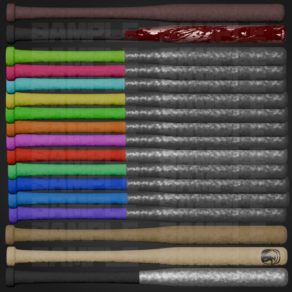 【PNG素材】バット  17種 セット【商用OK】