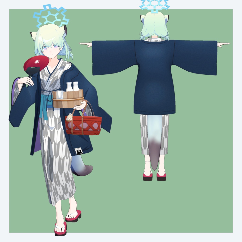 【VRChat 3Dモデル】間宵シグレ 通常/温泉(ブルーアーカイブ)