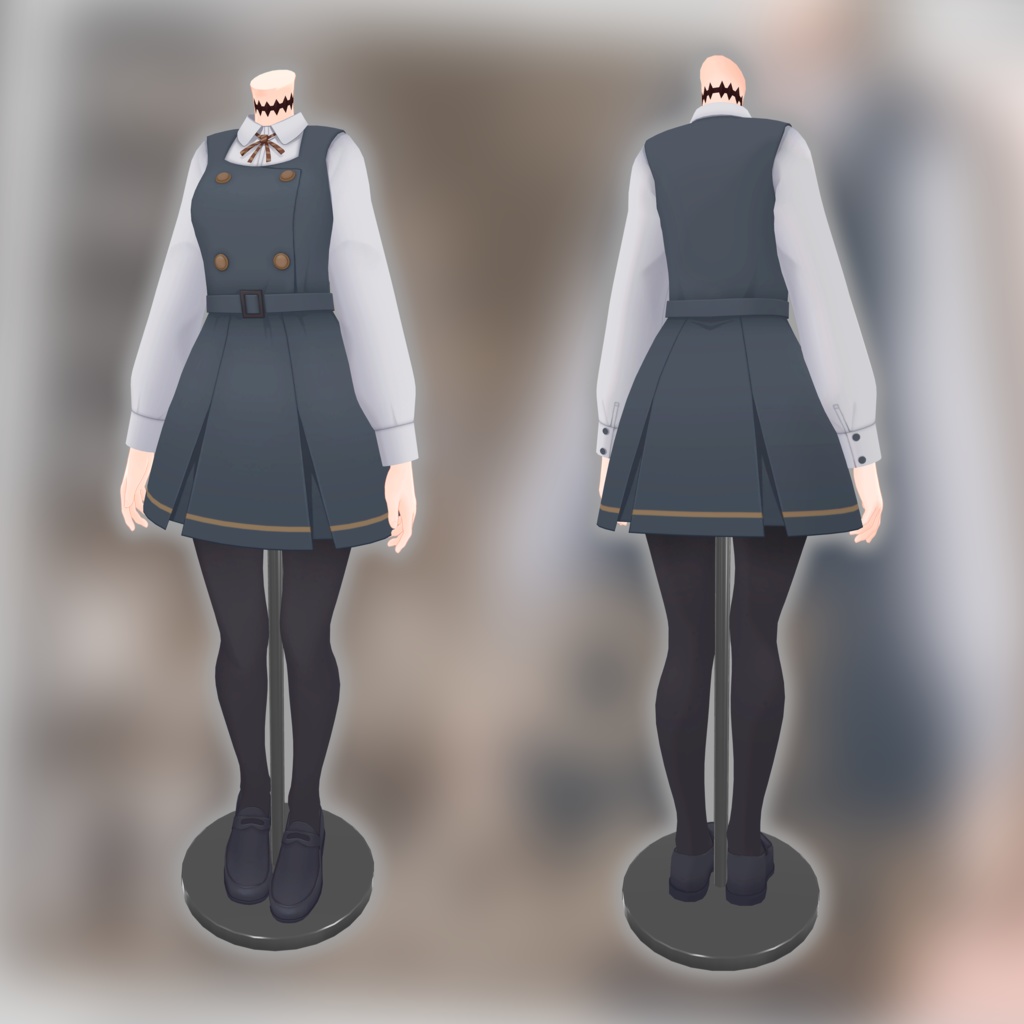 【しなの対応】板垣カノエ【VRChat 3D衣装モデル】