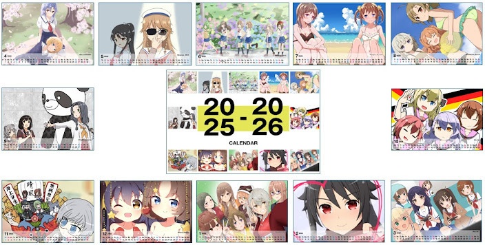 はいふり絵師による2025年度カレンダー 壁掛け&卓上セット