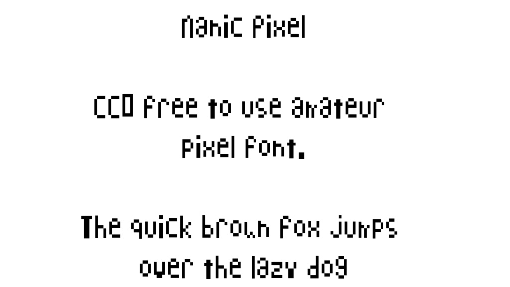 Manic Pixel Font (CC0) マニックピクセルフォント