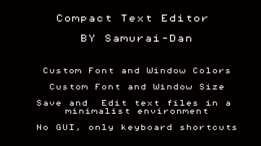 Compact Text Editor (コンパクトなテキストエディタ) - samurai-dan - BOOTH