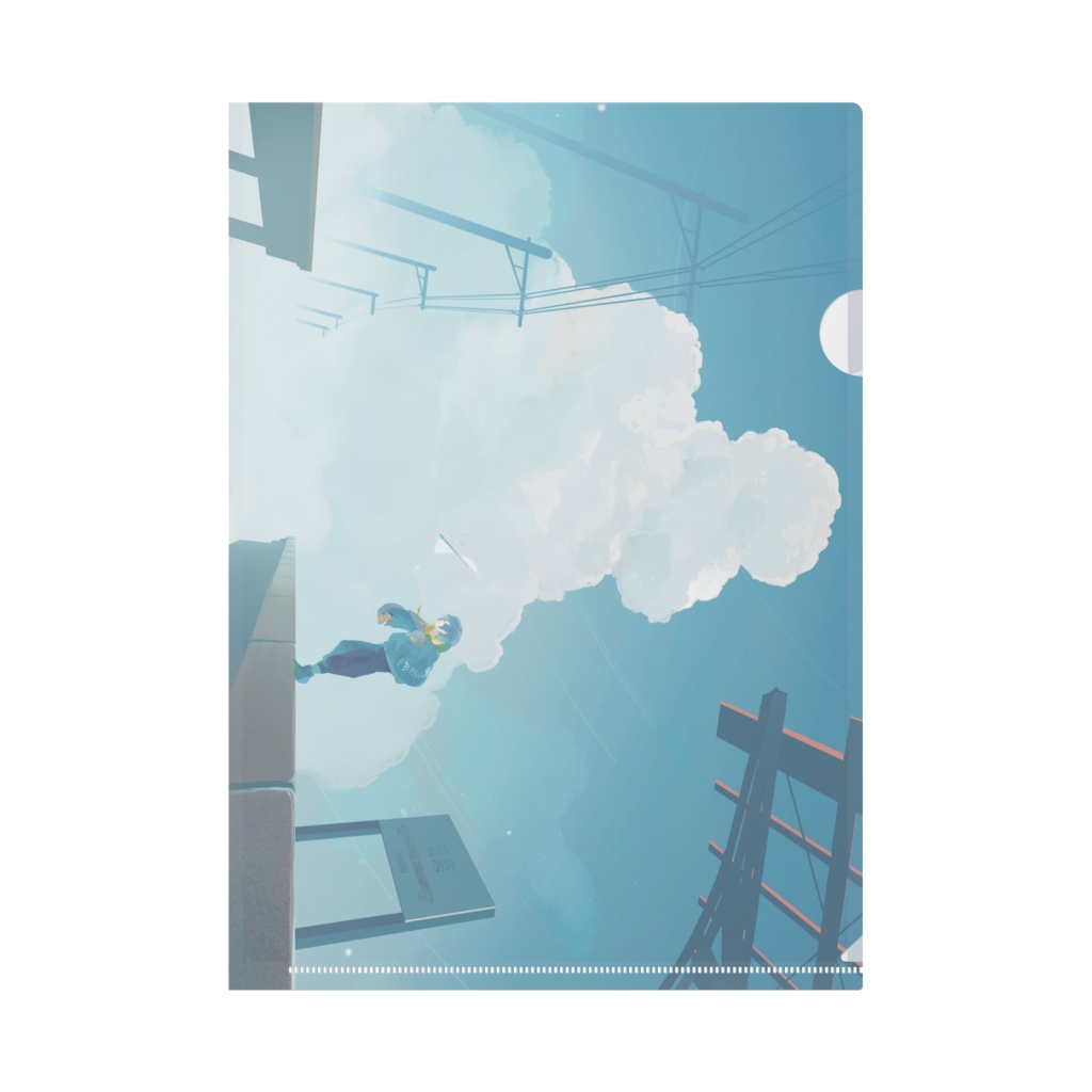 【クリアファイル】青空と夕暮れの描き下ろしイラスト