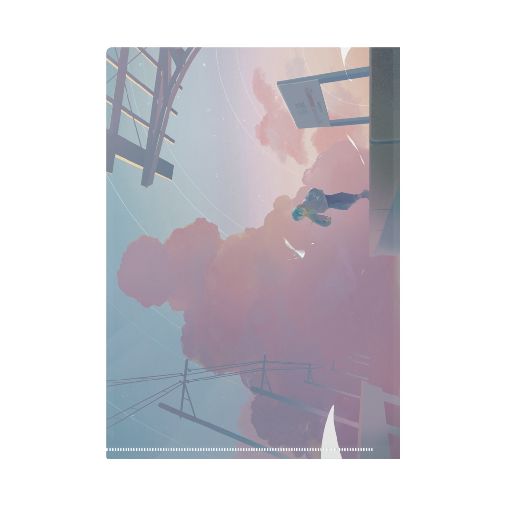 【クリアファイル】青空と夕暮れの描き下ろしイラスト