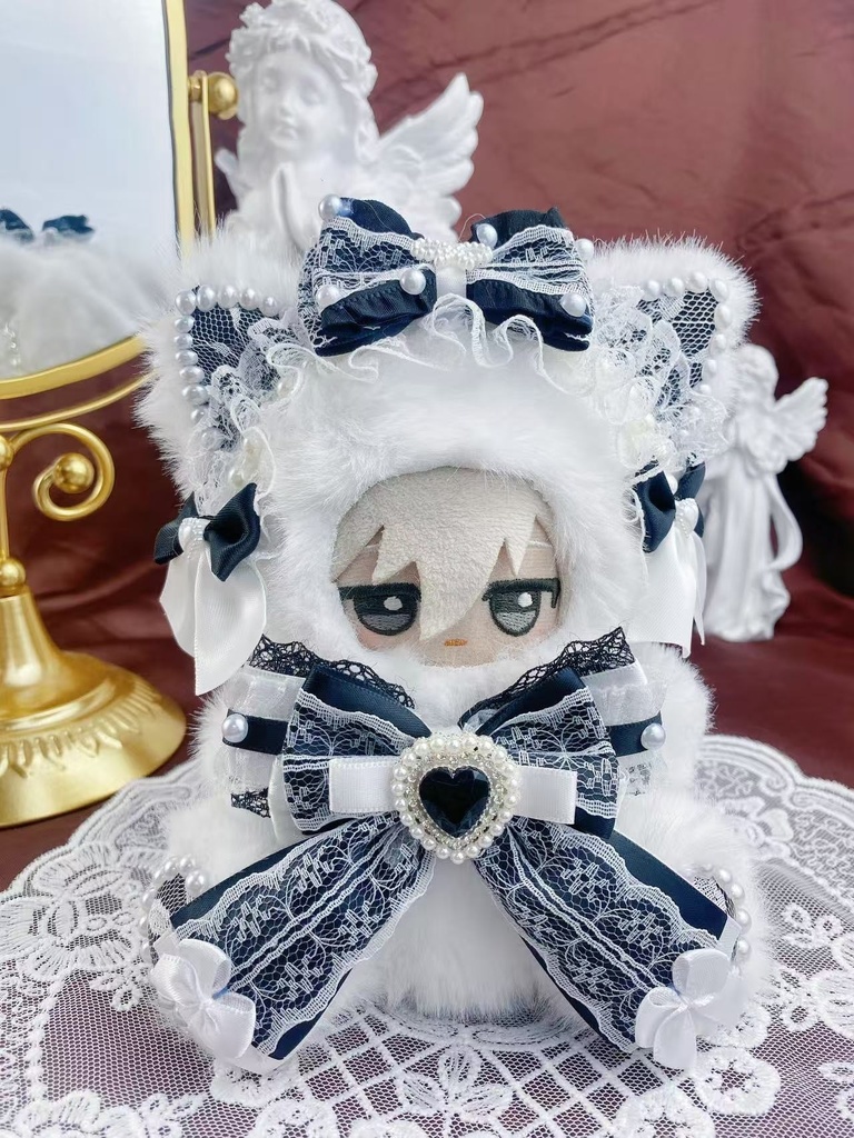 ❤︎おすわりぬい服 着ぐるみ ニャンコ パールストラップ付き10~12cm