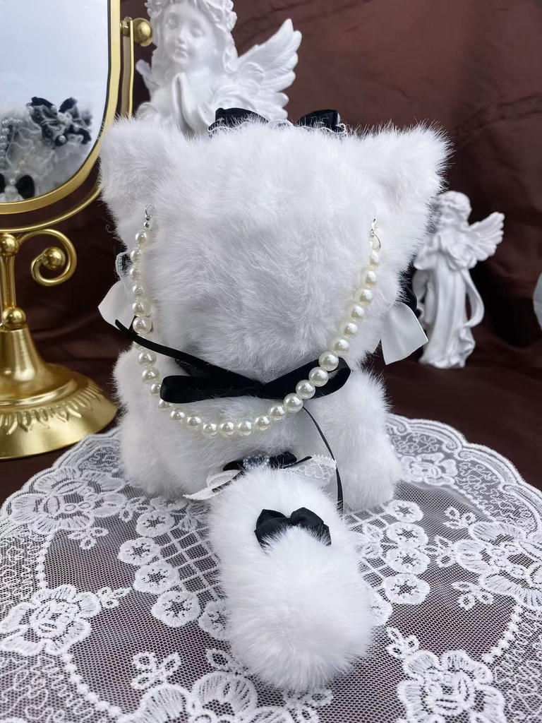 ❤︎おすわりぬい服 着ぐるみ ニャンコ パールストラップ付き10~12cm