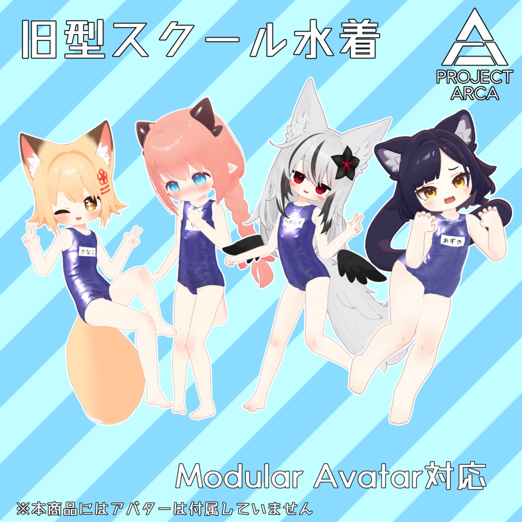 【こまいぬ通り・えも研共通素体対応】旧型スクール水着