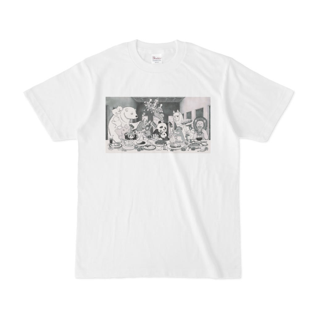 『みんなのお気に入り』Tシャツ・白・モノクロプリント