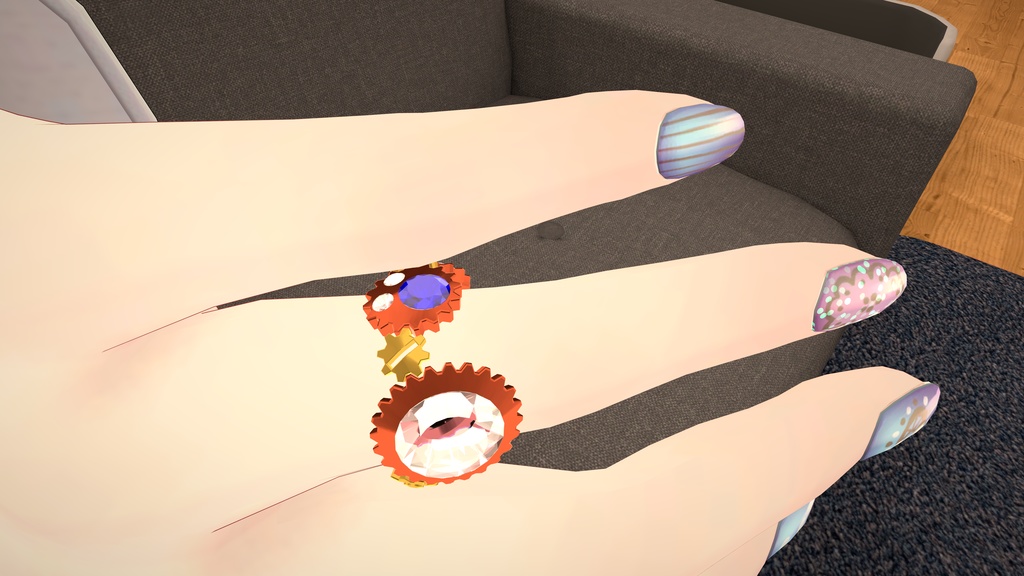 【VRChat向け】動く歯車指輪 (Animation)Gear Ring