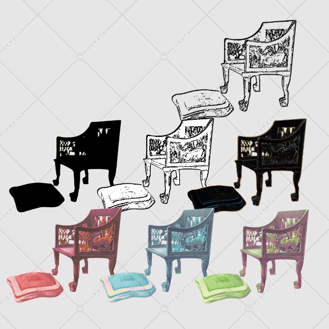 【無料版あり】アンティークっぽい椅子素材セット