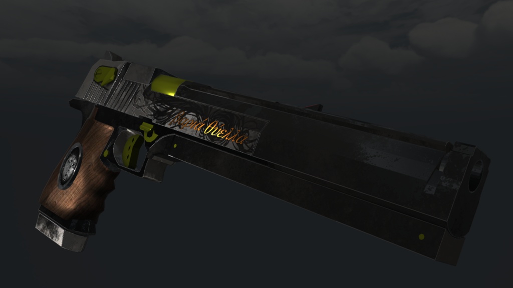 【VRC/ゲーム制作向け】カスタマイズ.50口径拳銃 ヴァリア&シエラ(スィエラ) オリジナル3Dモデル