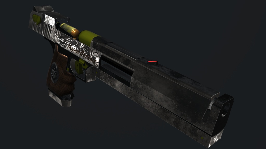 【VRC/ゲーム制作向け】カスタマイズ.50口径拳銃 ヴァリア&シエラ(スィエラ) オリジナル3Dモデル