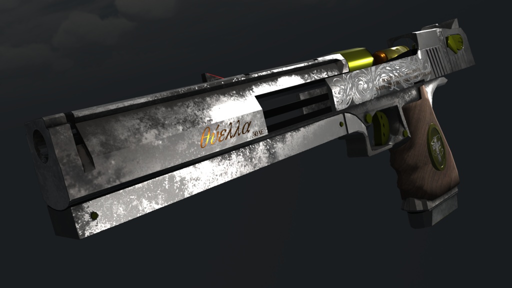 【VRC/ゲーム制作向け】カスタマイズ.50口径拳銃 ヴァリア&シエラ(スィエラ) オリジナル3Dモデル