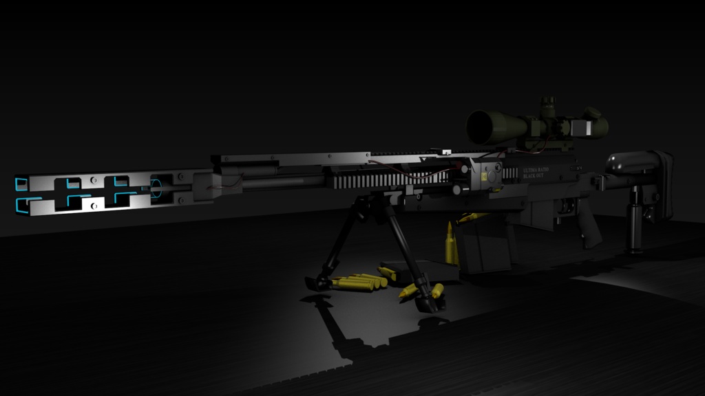PGM.338LM ULTIMA・RATIO「BlackOut」スナイパーライフル【ゲーム制作/映像制作/VRC向け3Dモデル】