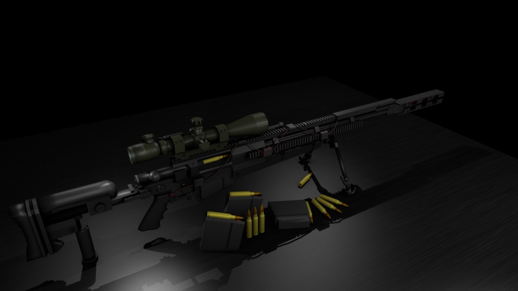 PGM.338LM ULTIMA・RATIO「BlackOut」スナイパーライフル【ゲーム制作/映像制作/VRC向け3Dモデル】
