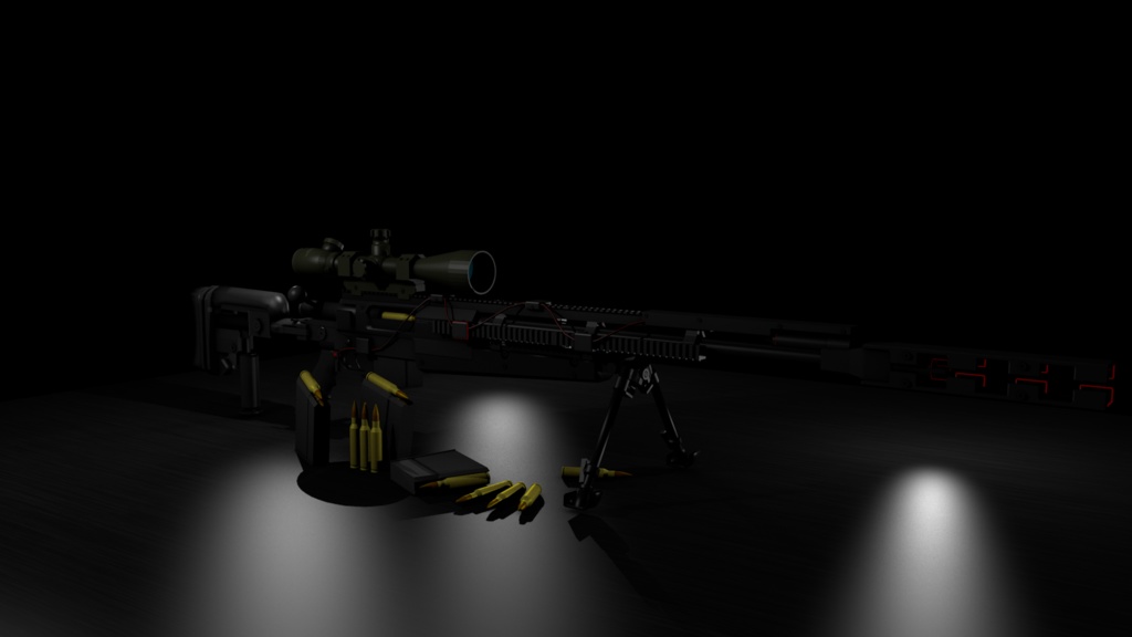 PGM.338LM ULTIMA・RATIO「BlackOut」スナイパーライフル【ゲーム制作/映像制作/VRC向け3Dモデル】