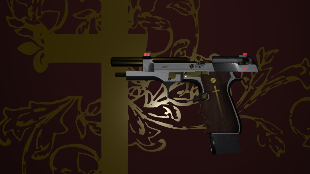 神父の銃「リペント」/Father`s Gun‐REPENT【オリジナル3Dモデル】【ゲーム制作/映像制作/VRC向け】