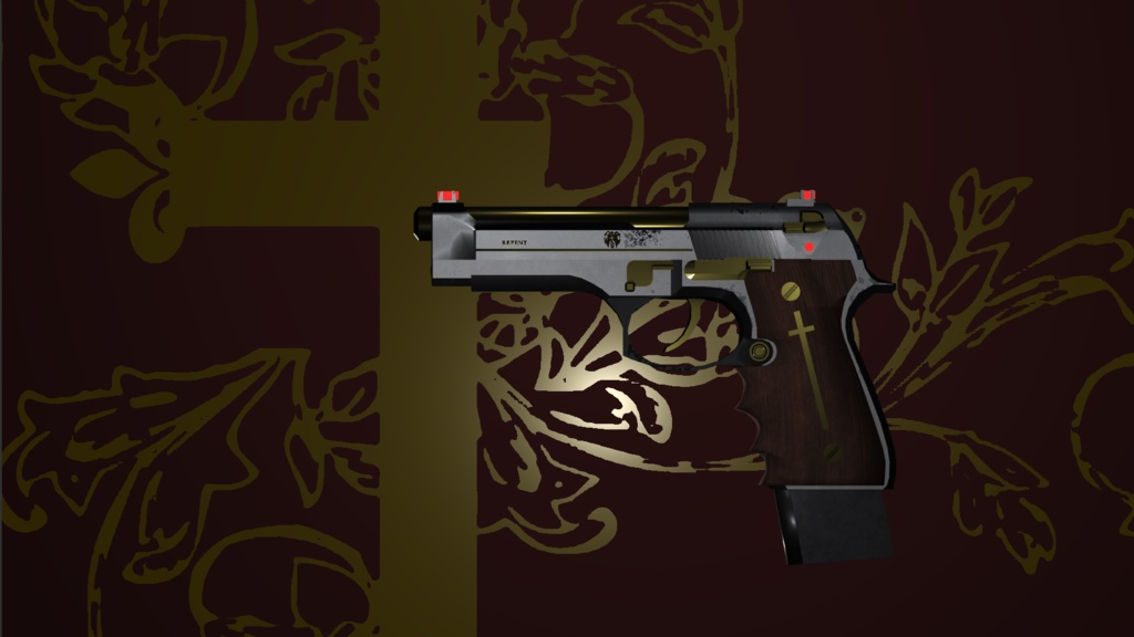 神父の銃「リペント」/Father`s Gun‐REPENT【オリジナル3Dモデル】【ゲーム制作/映像制作/VRC向け】