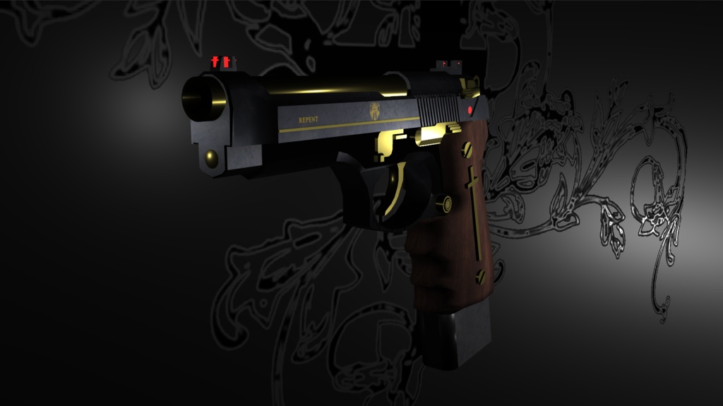 神父の銃「リペント」/Father`s Gun‐REPENT【オリジナル3Dモデル】【ゲーム制作/映像制作/VRC向け】