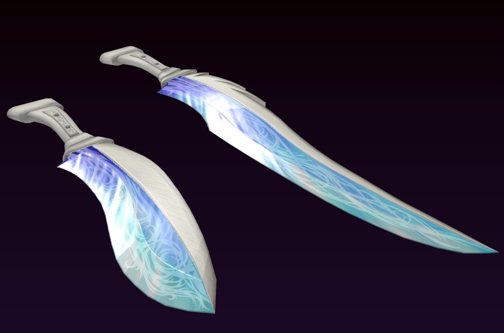 【3Dモデル】双剣『風切羽』【VRC/映像制作/ゲーム制作等向け】