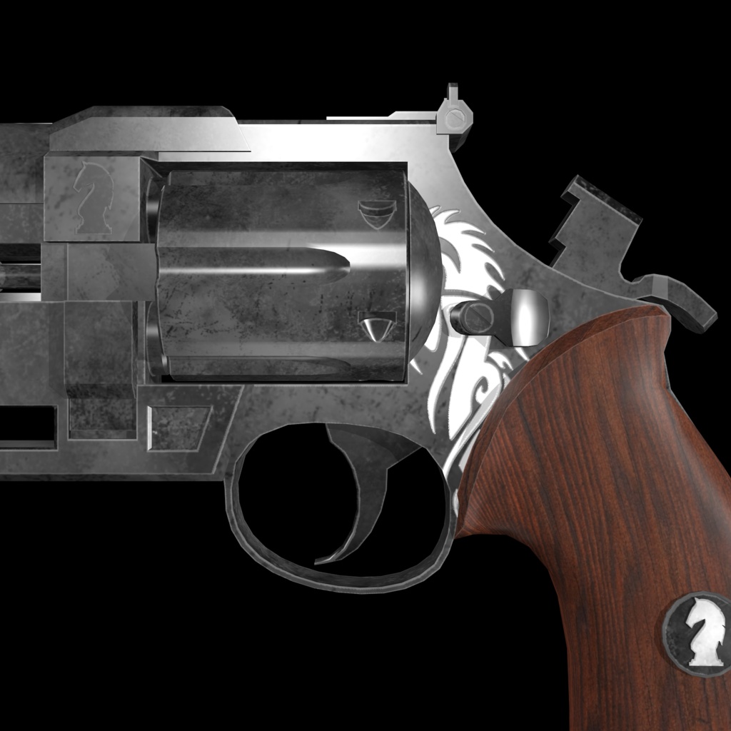 .44双銃身ハンドキャノン【Knight Fork】リボルバー オリジナル3Dモデル【映像制作/ゲーム制作/VRC向け】