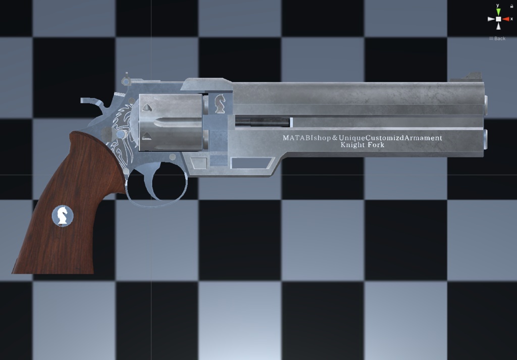 .44双銃身ハンドキャノン【Knight Fork】リボルバー オリジナル3Dモデル【映像制作/ゲーム制作/VRC向け】