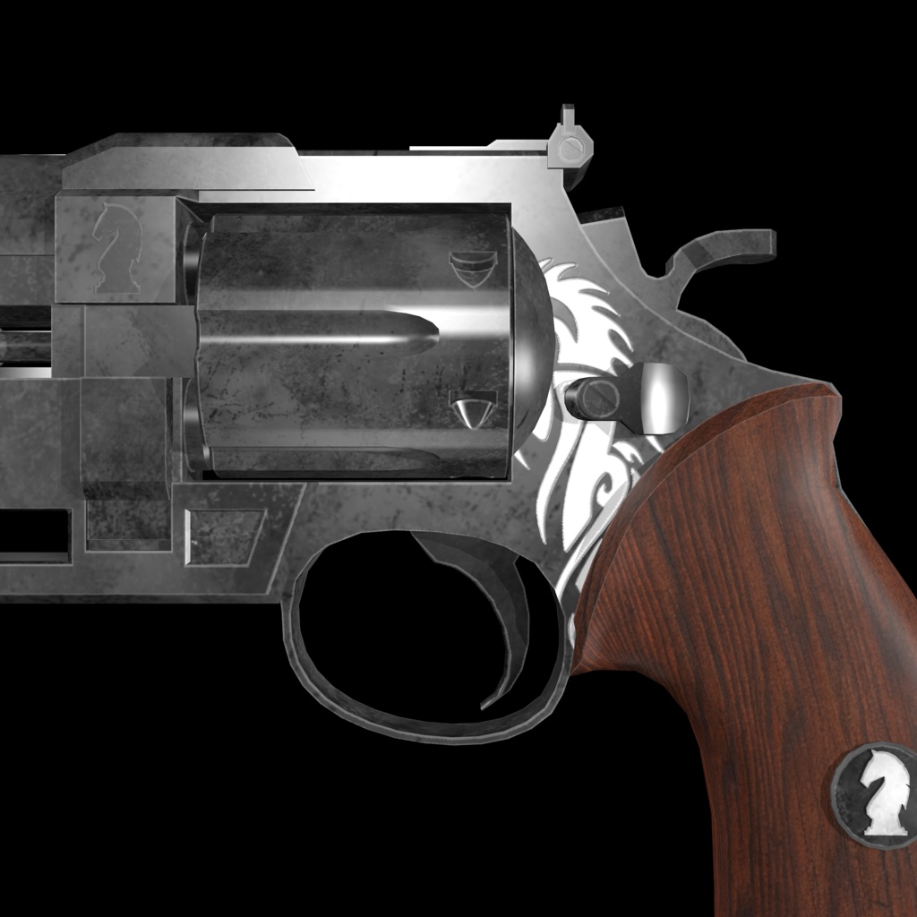 .44双銃身ハンドキャノン【Knight Fork】リボルバー オリジナル3Dモデル【映像制作/ゲーム制作/VRC向け】