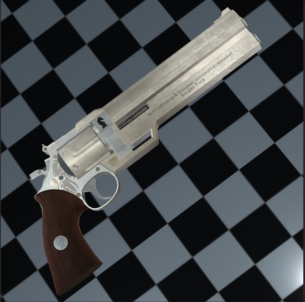.44双銃身ハンドキャノン【Knight Fork】リボルバー オリジナル3Dモデル【映像制作/ゲーム制作/VRC向け】