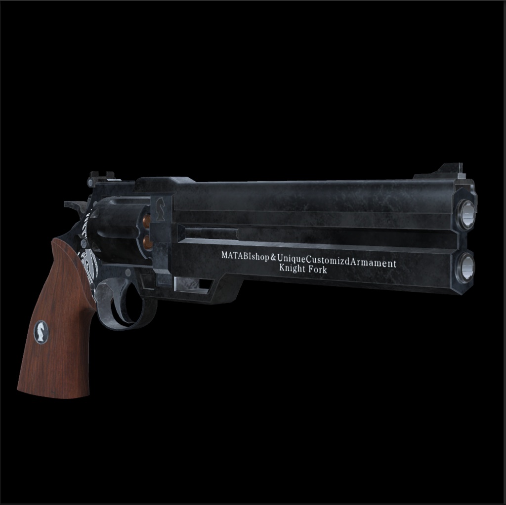 .44双銃身ハンドキャノン【Knight Fork】リボルバー オリジナル3Dモデル【映像制作/ゲーム制作/VRC向け】