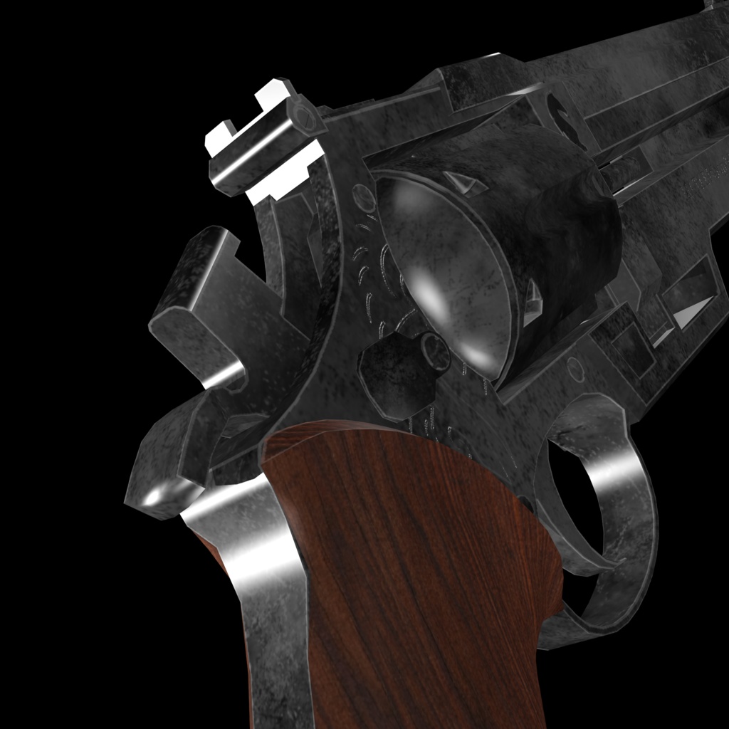 .44双銃身ハンドキャノン【Knight Fork】リボルバー オリジナル3Dモデル【映像制作/ゲーム制作/VRC向け】