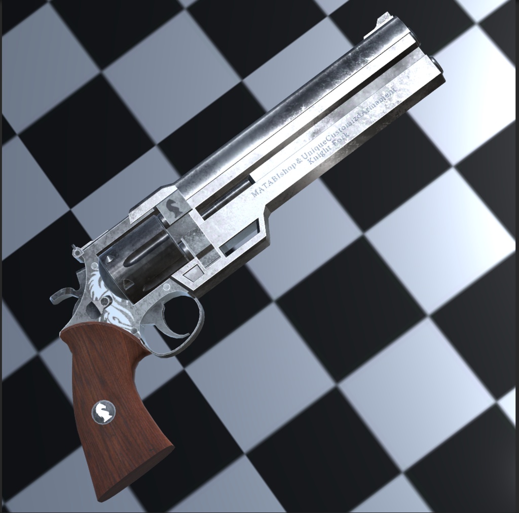 .44双銃身ハンドキャノン【Knight Fork】リボルバー オリジナル3Dモデル【映像制作/ゲーム制作/VRC向け】