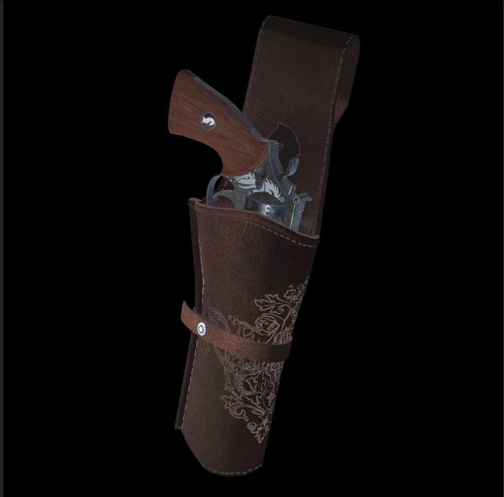 .44双銃身ハンドキャノン【Knight Fork】リボルバー オリジナル3Dモデル【映像制作/ゲーム制作/VRC向け】