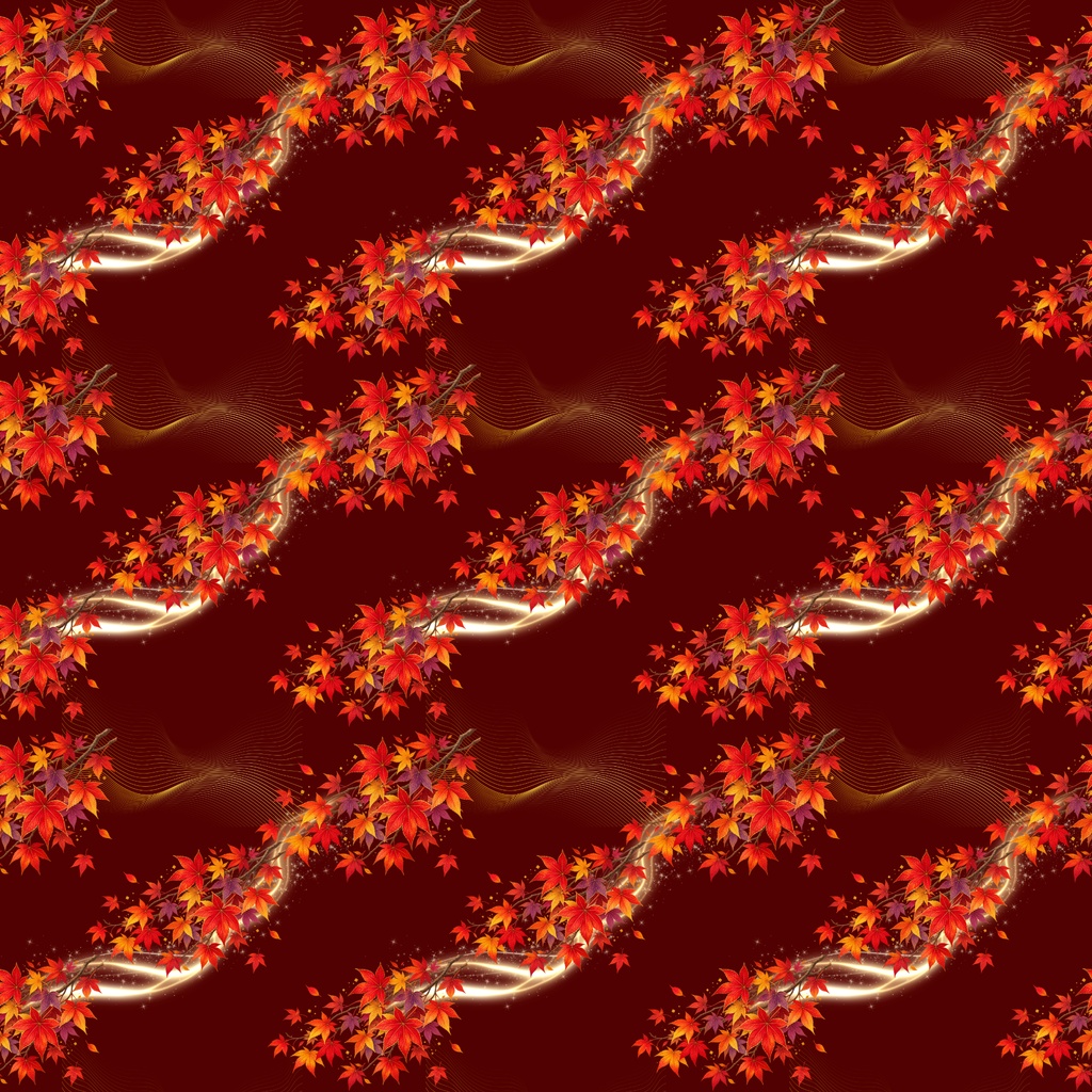 和風柄デジタルペーパー 秋色編 Vol.1 紅葉 12枚セット Japanese Traditional Digital Paper Autumn Collection Vol.1 Maple Leaves