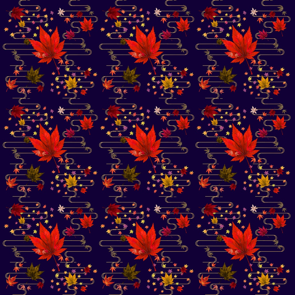 和風柄 デジタルペーパー 秋色編 Vol.2 紅葉 × お月見コレクション(12枚セット)**Japanese Traditional Digital Paper Autumn Collection Vol.2 Maple Leaves & Moon Motifs (12 Sheets)**