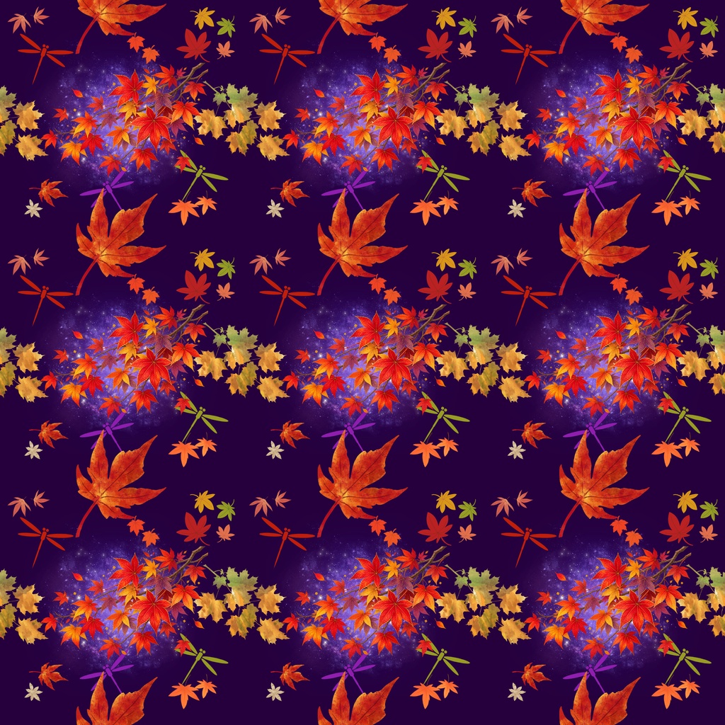 和風柄 デジタルペーパー 秋色編 Vol.2 紅葉 × お月見コレクション(12枚セット)**Japanese Traditional Digital Paper Autumn Collection Vol.2 Maple Leaves & Moon Motifs (12 Sheets)**