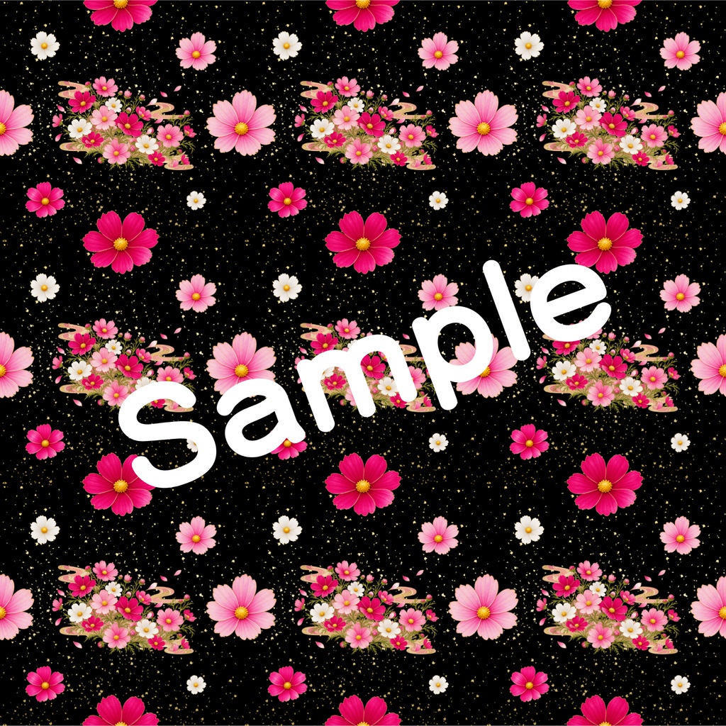 和風柄デジタルペーパー 秋色編 Vol.4 コスモス(15枚セット)**Japanese Traditional Digital Paper Autumn Collection Vol.4 Cosmos Flower Motifs (15 Sheets)**