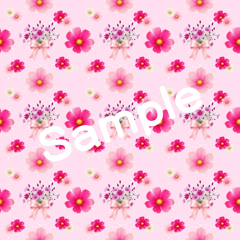 和風柄デジタルペーパー 秋色編 Vol.4 コスモス(15枚セット)**Japanese Traditional Digital Paper Autumn Collection Vol.4 Cosmos Flower Motifs (15 Sheets)**