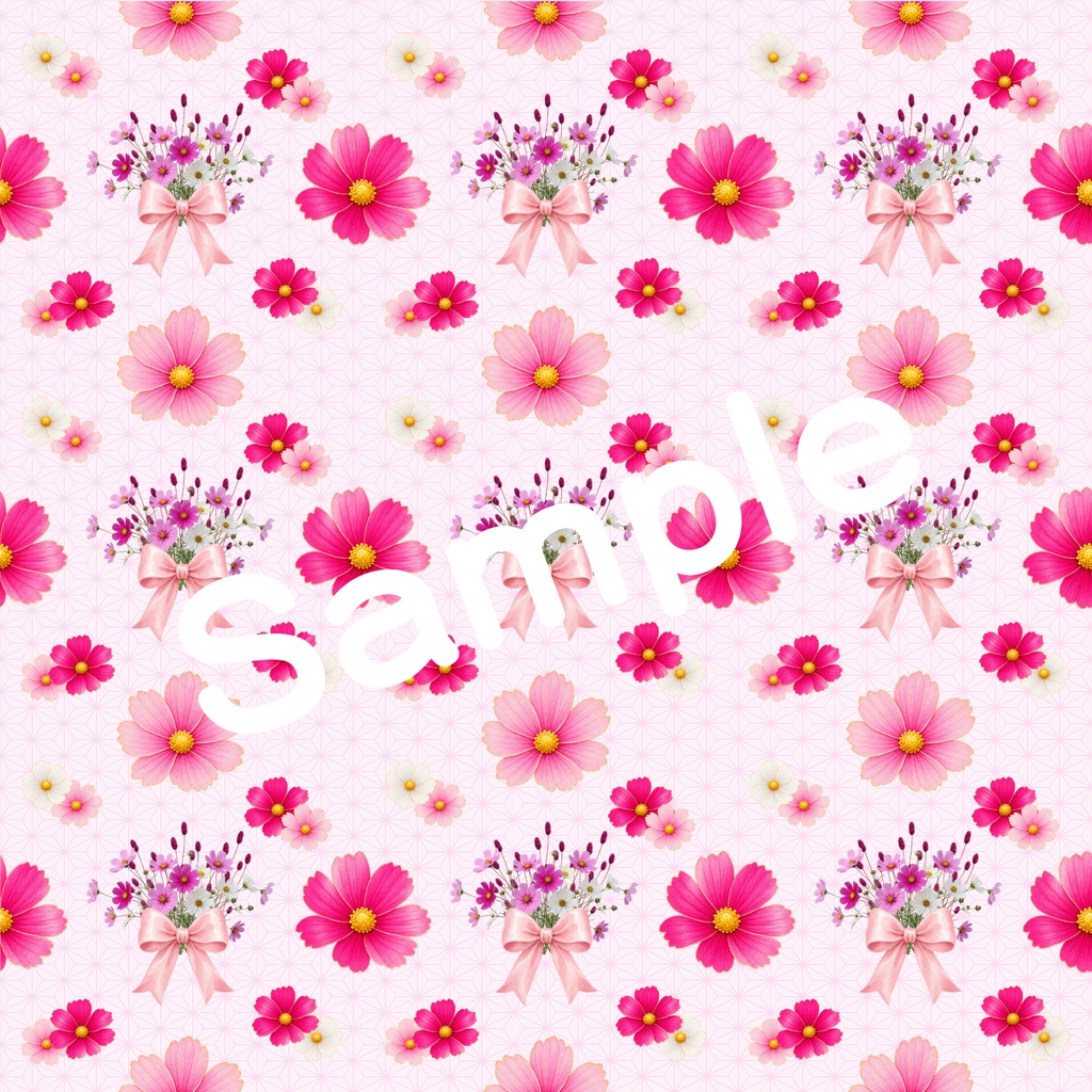 和風柄デジタルペーパー 秋色編 Vol.5 コスモス Part 2(15枚セット)**Japanese Traditional Digital Paper Autumn Collection Vol.5 Cosmos Part 2 (15 Sheets)**