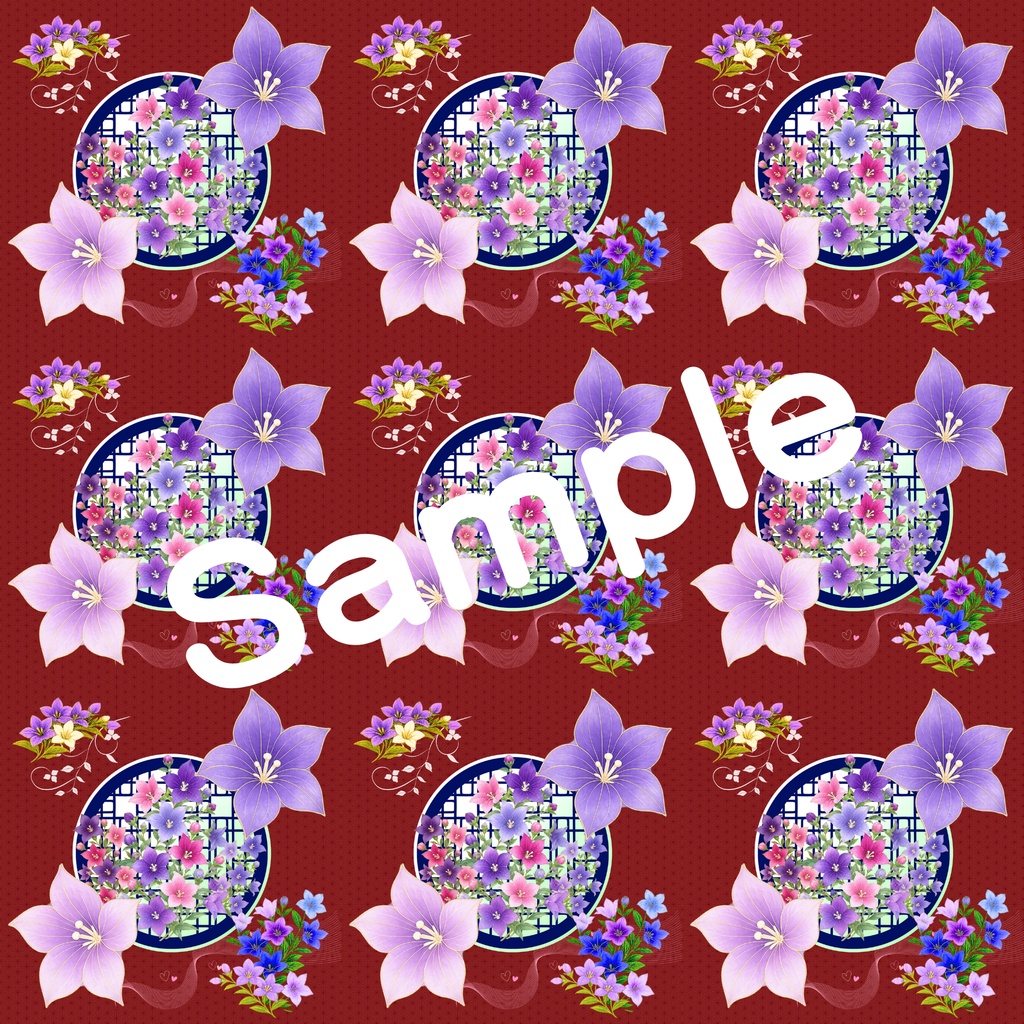 和風柄デジタルペーパー 秋色編 Vol.7 桔梗(深色)Part 2(15枚セット)**Japanese Traditional Digital Paper Autumn Collection Vol.7 Kikyo – Deep Colors Part 2 (15 Sheets)**