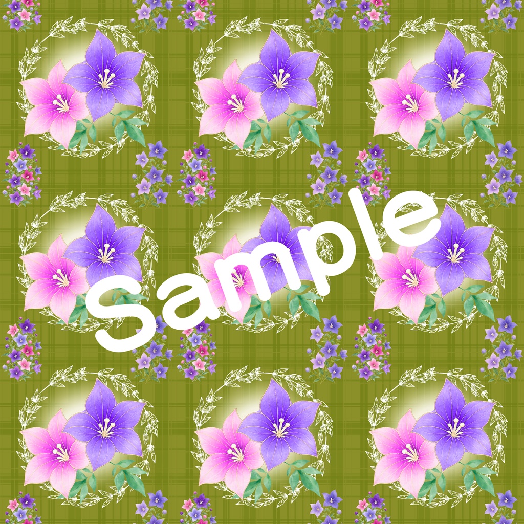 和風柄デジタルペーパー 秋色編 Vol.7 桔梗(深色)Part 2(15枚セット)**Japanese Traditional Digital Paper Autumn Collection Vol.7 Kikyo – Deep Colors Part 2 (15 Sheets)**