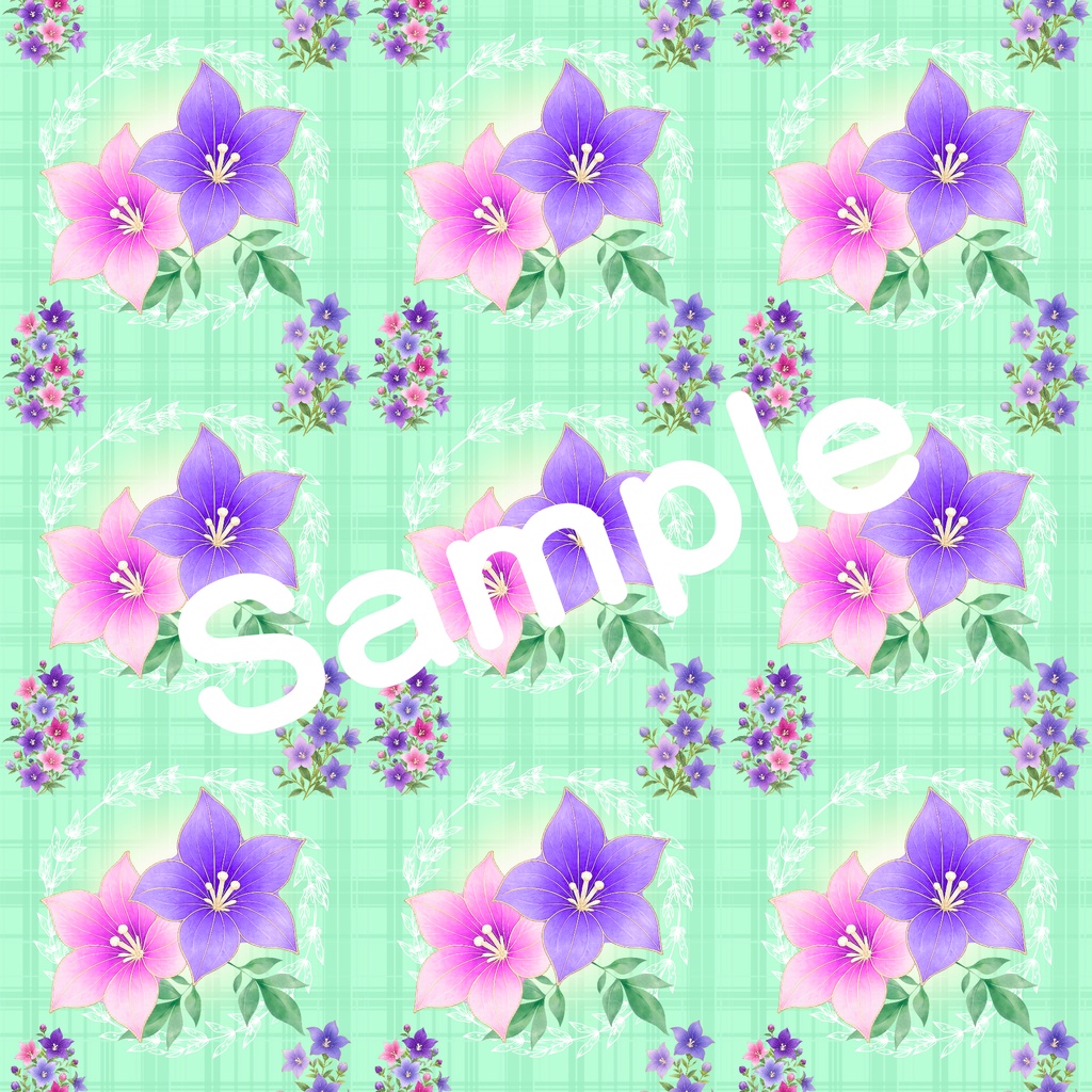 和風柄デジタルペーパー 秋色編 Vol.9 桔梗(淡色)Part 2(15枚セット)**Japanese Traditional Digital Paper Autumn Collection Vol.9 Kikyo – Soft Colors Part 2 (15 Sheets)**
