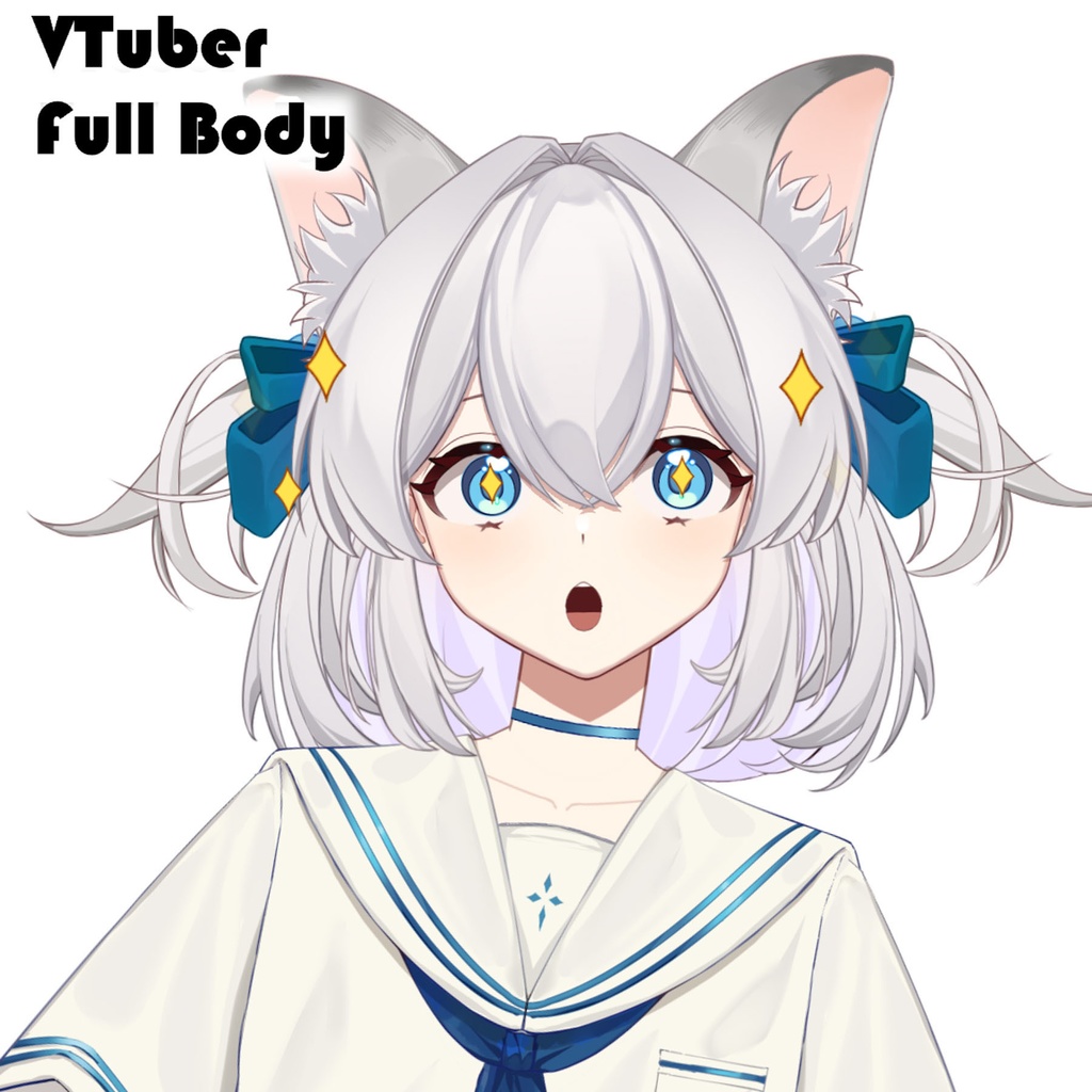 【量産モデル】Live2D夏のセーラー服の猫ガール