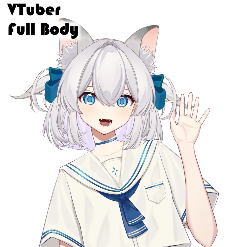 【量産モデル】Live2D夏のセーラー服の猫ガール